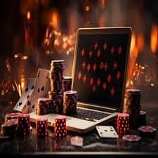 Live Gaple Online table with dealer, domino tiles, and four-player interface at galaxy77bet slot